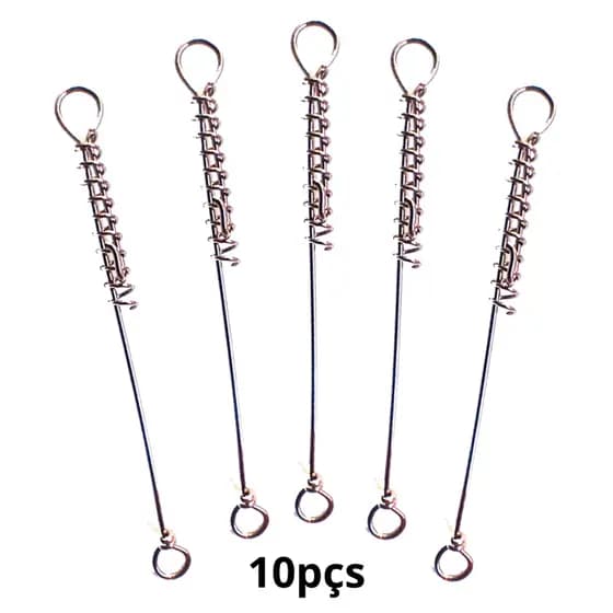 Encastoador para Pesca Aço Inox Empate Para Anzol 10 unidades Varios Modelos