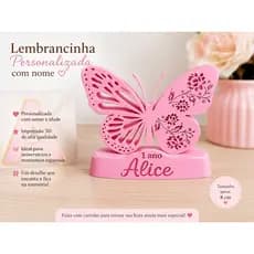 Lembrancinha Personalizada Borboleta 3D com Nome e Idade | Decoração de Aniversário