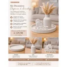 Kit Decorativo 3D Bandeja + Vaso + Enfeite Home/Love | Decoração Minimalista
