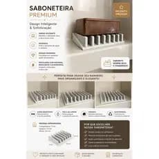 Saboneteira Premium com Dreno | Mantém o Sabonete Seco | Design Moderno | Resistente | Banheiro