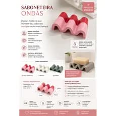 Saboneteira Ondas Premium | Porta Sabonete com Dreno | Design Moderno | Mantém o Sabonete Seco