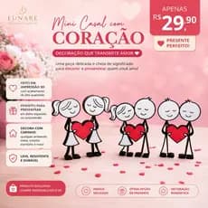 Mini Casal com Coração Decorativo em Impressão 3D | Presente Romântico Personalizado | Decoração para Mesa e Estante