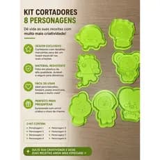 Kit de cortadores com personagens super fofos