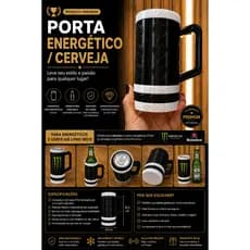 Porta Energético Monster e Cerveja Long Neck Personalizado | Suporte com Alça | Times de Futebol