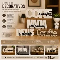 Letreiro Decorativo em Impressão 3D | Escolha a Frase | Decoração para Casa