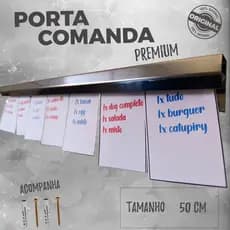 Porta Comanda 50cm Premium em Aço Inox com fixação Envio Imediato