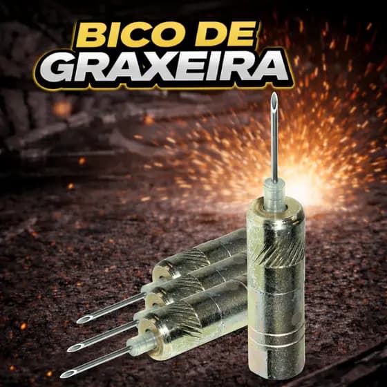 kit com 4 Bico Acoplador de Graxa Tipo Agulha 13mm Rosca Fêmea 1/8” NPT com Válvula de Retenção