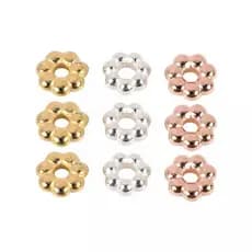 60 Flor de pérolas 4mm Metal