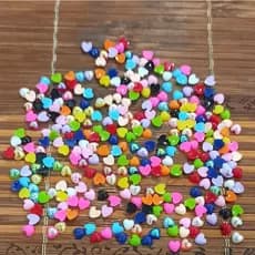 Coração Lua Leitoso 4mm 100pçs Nailart / artesanato
