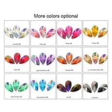 200pçs Strass Chaton Gota Rivoli 5x8mm