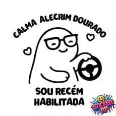 Adesivo Recém Habilitada Calma Alecrim Dourado Carro