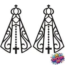 Kit 2 Adesivos Nossa Senhora Aparecida Carro Moto Capacete Caminhão