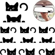 Kit Adesivos Gatinho Espiando Para Retrovisor Adesivo Para Carro Gato Para Espelho Colante Gatinho