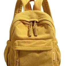 Mochila Veludo Cotelê Para Estudantes Estilosa Viagem
