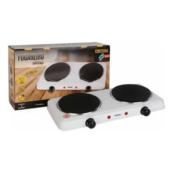 Fogão Indução 2 Bocas 127v Elétrico Branco Portátil 110v