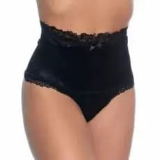Calcinha Cinta Rendada Modeladora Cotton Cintura Alta Reforçada
