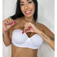 Sutiã Tomara Que Caia Com Bojo Feminino Adulto Cores Neutras Pala Larga Inteira