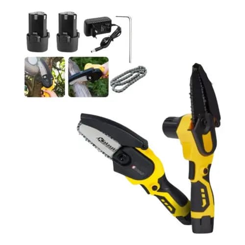 Mini Serra Elétrica 2 Baterias 25v Portátil Amarelo 25v