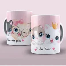 caneca louca dos gatos com nome
