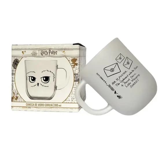 Caneca de vidro 300 ml coleção Harry Portter licenciado