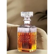 Garrafa licoreira Decanter Vidro c/ Tampa Retrô Licor Whisky 1L