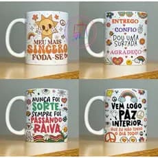 Canecas xícaras personalizadas em porcelana viber engraçadas