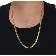 Corrente, masculina dourado ouro em aço Inoxidável 316L 70 cm