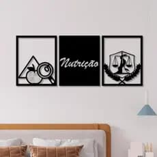 Quadro Decorativo Nutrição Profissional 3 Peças 40x60 Arte  Clínica Consultório Escritório