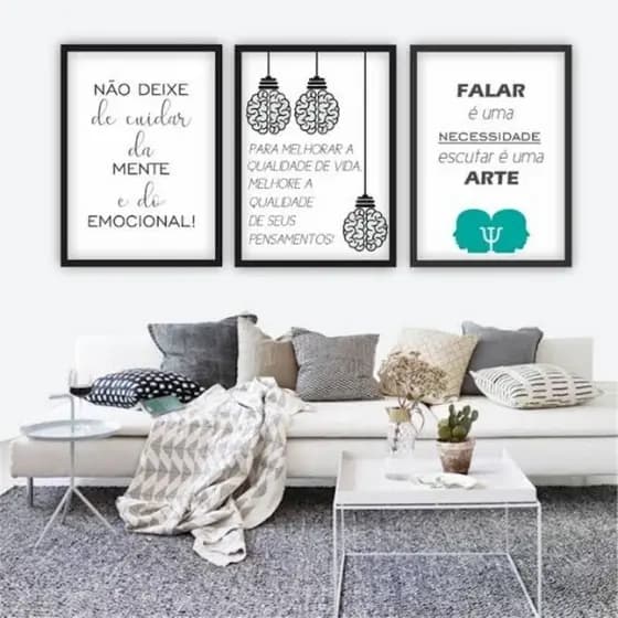 Quadro Decorativo Medicina Psicologia Saúde Mental Arte Moderna Consultório Clínica Escritório