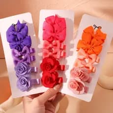4/6Pcs/Set Grampo De Fita Flower Hairpin Para Meninas Bebês Doces E Fofinhos Acessórios De Cabelo Feitos À Mão Presentes Atacado