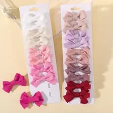 10pcs/set Baby Girls Cor Sólida Bowknot Hairpins Princesa Segura Kids Boutique Acessórios De Cabelo Venda Por Atacado