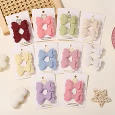 2 Pçs/set Meninas Dupla Camada Bowknot Grampos De Cabelo Rabo De Cavalo 2.24 Polegada Arcos Para Criança Acessórios Atac