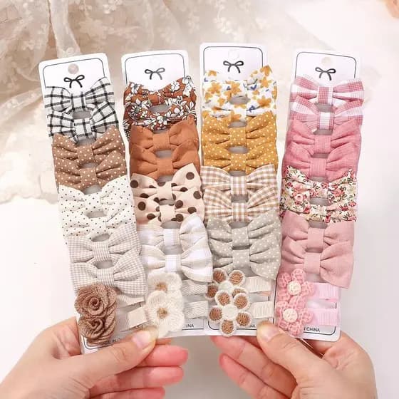 20 Pçs/set Adorável Crianças Arcos Grampos De Cabelo Para Meninas Barrette Boutique Cobertura Completa Tecido Headwear A