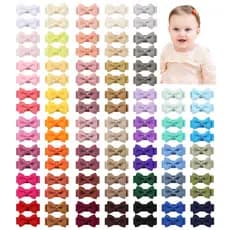 40/50/60/Pçs Fita Fofa De 1.2', Mini Laços De Cabelo , Clipes Para Bebês Meninas , Grampos Feitos À Mão , Acessórios De