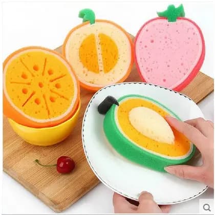 Esponjas Dupla Face  Life-365 1pçs Esponja De Limpeza De Frutas / Esponja Grossa Para Lavar Louça / Cozinha / Banheiro