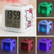 Relógio Luminoso Hello Kitty Despertador Quadrado Desper