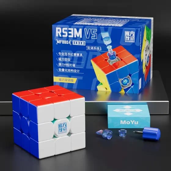 Moyu RS3M V5 2023 Ajuste Magnético Duplo Cubo de Velocidade 3x3, Stickerless