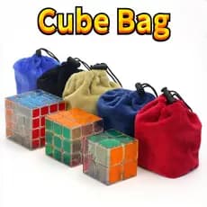 Saco Drawstring-1PC De Veludo Com Cubo Para 2x2 3x3 4x4-Leve , Dobrável E Compacto Pacote 12cm x 12cm Azul