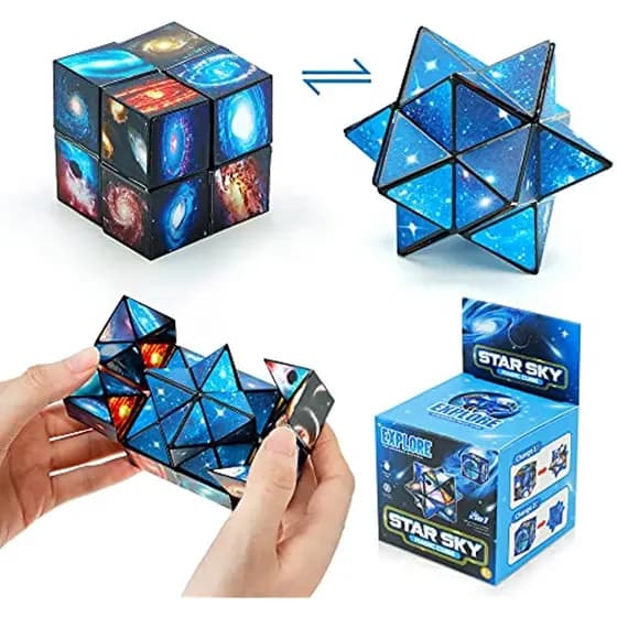 Star Cube Set , Cubo Estrela Mágica 2 Em 1 Quebra-Cabeça 3D , Cubos De Velocidade Transformadores Mágico Para Crianças