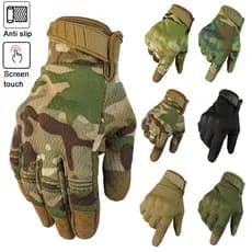 Luvas De Tela De Toque Tático Para Exterior Motociclismo Caminhadas Camuflagem Esportivas Antiderrapantes