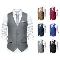 Colete De Terno Masculino Casamento Com Decote Em V Único breasted Corrente Combinando
