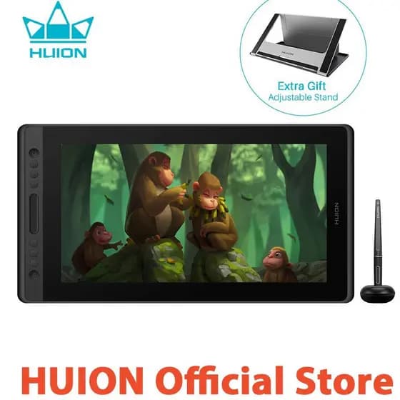 Exibição Gráfica HUION Kamvas Pro 16/16 Com Suporte Caneta De Pressão 8192