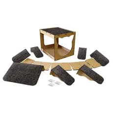 Playground Para Gatos 7 Peças Mdf Com Carpete Ponte Prateleira Degrau Caixa Casa