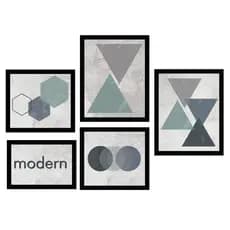 Kit 5 Quadros Decorativos Mdf Frases Amor Gratidão Sala