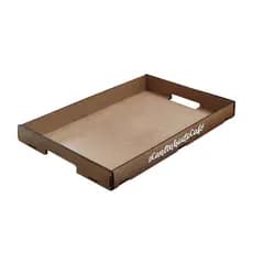 Bandeja MDF Cru 39,5x29,5 Cantinho Café Alças Vazadas Retangular