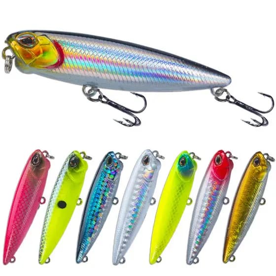 Isca De Pesca Minnow 65mm / 5g Flutuante Isca Artificial Duro Baixo Wobblers Iscas Em Estoque