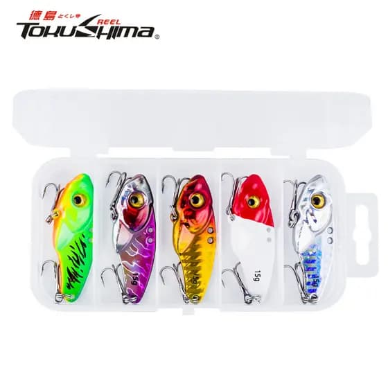 5pcs/boxed Metal Blade Isca VIB De Fundição 5g 7g 10g 15g 20g Swimbait 3D Colher De Olhos Spinner Dura De Pesca