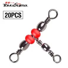 20PCS Rolamento De Esferas De Alta Resistência Giro De 3 Vias Linha De Isca De Pesca Teste De Conectores 20lb-99lb Conector Anéis Sólidos Soldados Engrenagem