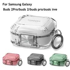 Capa À Prova De Choque Para Samsung Galaxy buds 2 pro Com Chaveiro Macia Transparente TPU live/2/2pro/FE