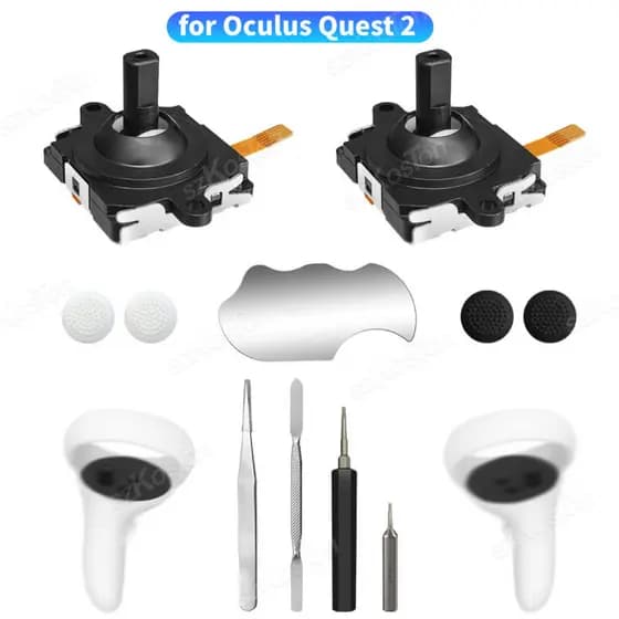 Kit De Substituição De Joystick VR Para Oculus Quest 2 Controlador Polegar Apertos Meta Lidar Com Reparo Acessórios